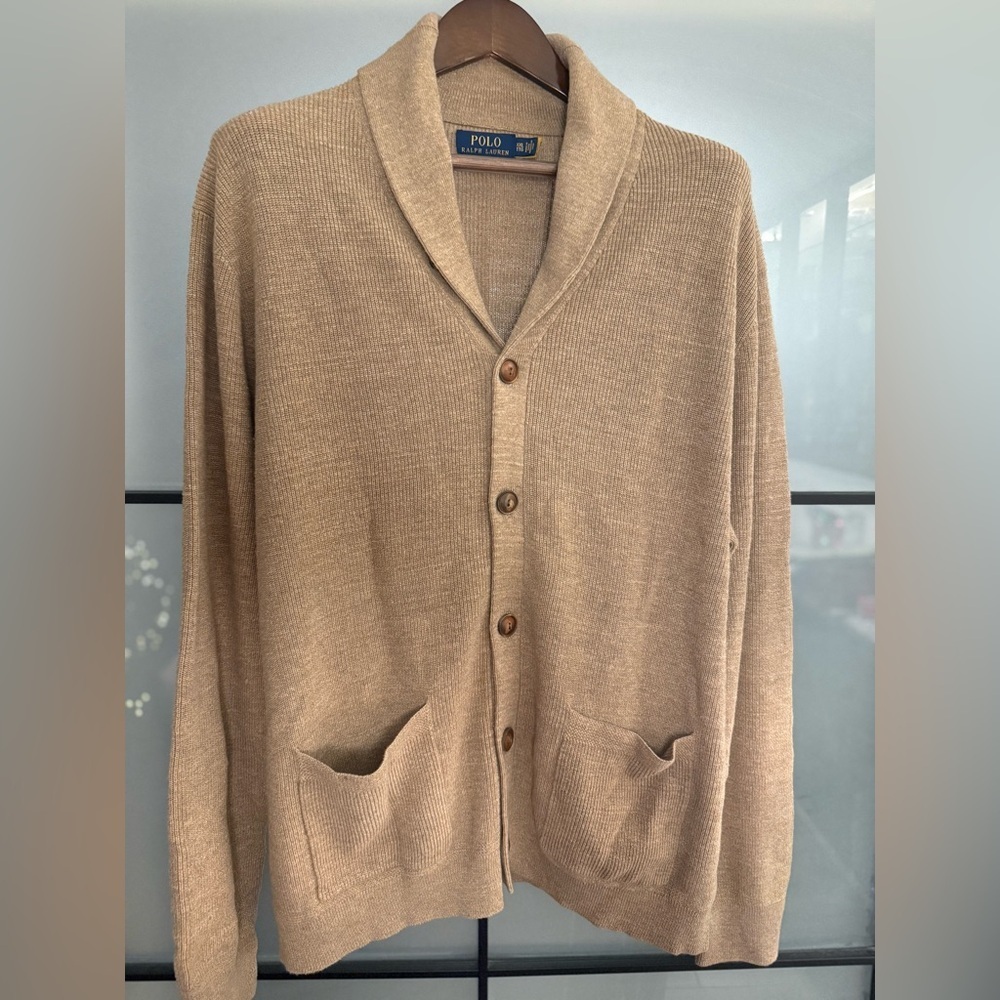 Polo by Ralph Lauren Men's Beige Cardigan Sweater